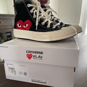 Converse black hi top Comme des Garçon
